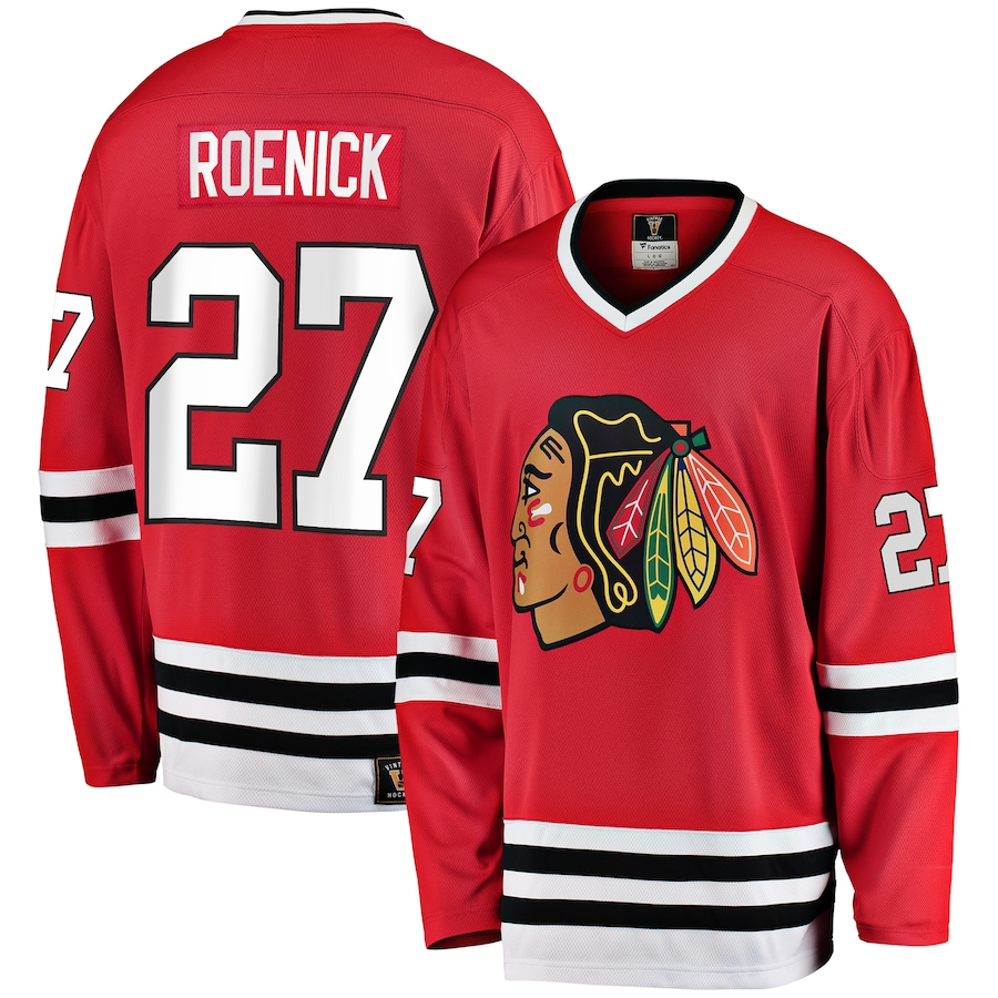 Men's Chicago Blackhawks Jeremy Roenick #27 Red Premier Breakaway Retired Jersey
